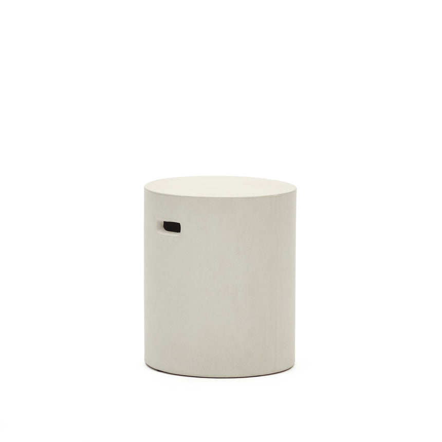 Aiguablava Pouf aus Zement in Weiß Ø 37 cm - ZEN ZONE Furniture