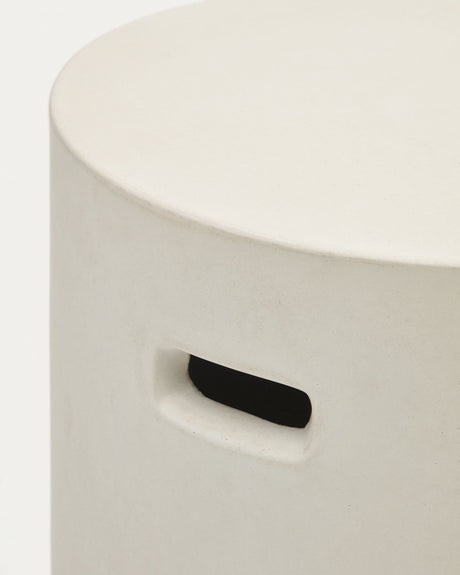 Aiguablava Pouf aus Zement in Weiß Ø 37 cm - ZEN ZONE Furniture