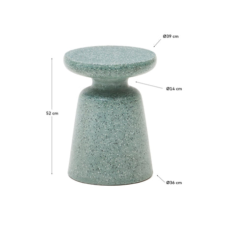 Mesquida Outdoor Beistelltisch aus grünem Terrazzo Ø 39 cm - ZEN ZONE Furniture