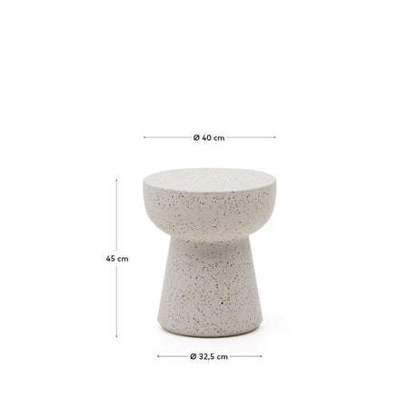 Pada Beistelltisch weißer Terrazzo Ø 40 cm - ZEN ZONE Furniture