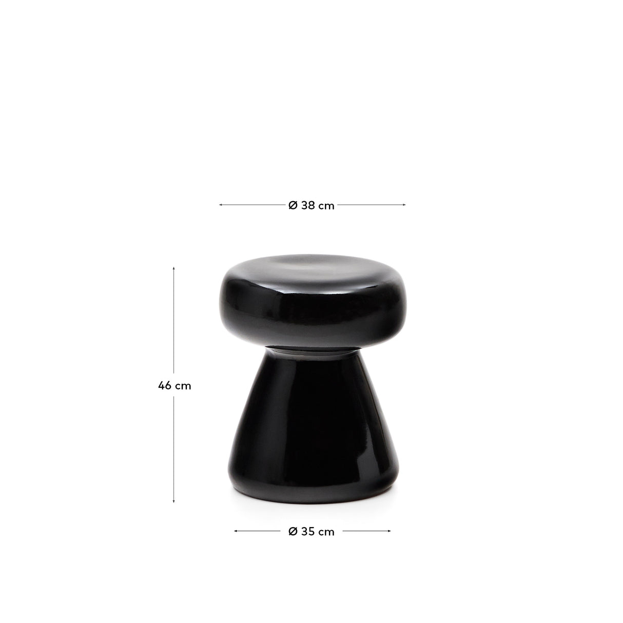 Manya Beistelltisch aus schwarzem Keramik Ø 38 cm - ZEN ZONE Furniture