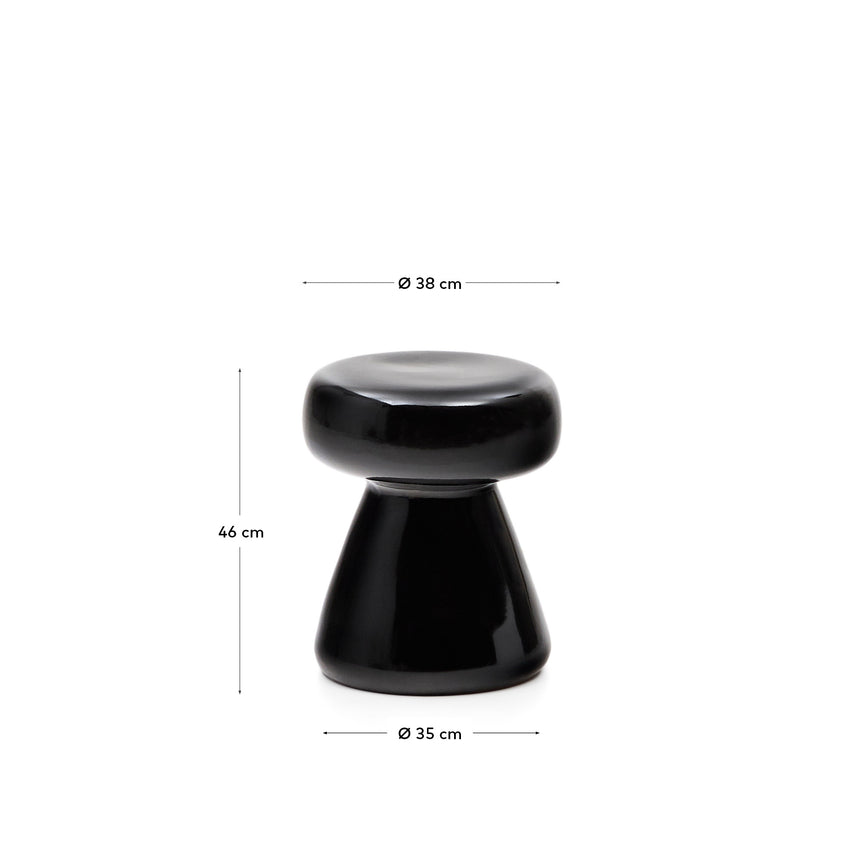 Manya Beistelltisch aus schwarzem Keramik Ø 38 cm - ZEN ZONE Furniture