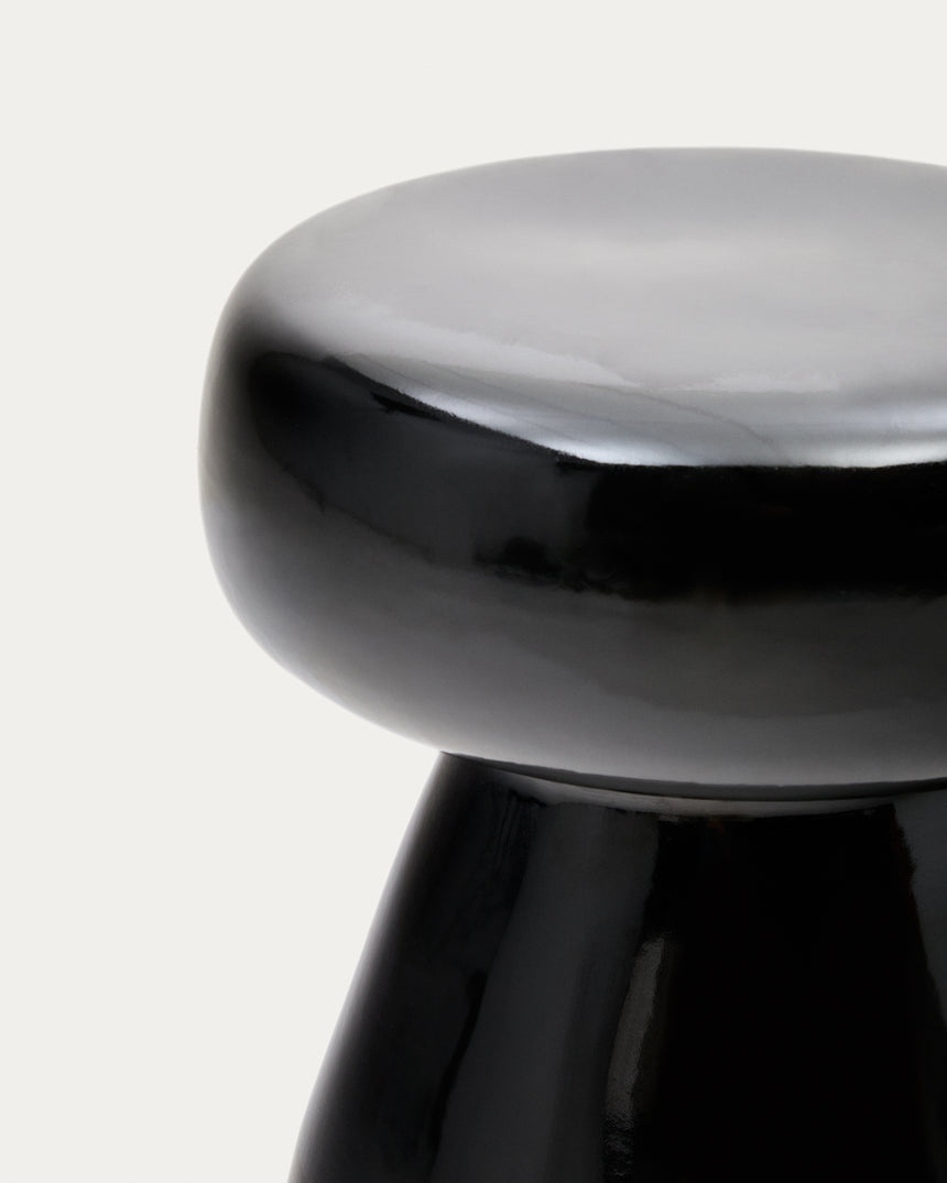 Manya Beistelltisch aus schwarzem Keramik Ø 38 cm - ZEN ZONE Furniture