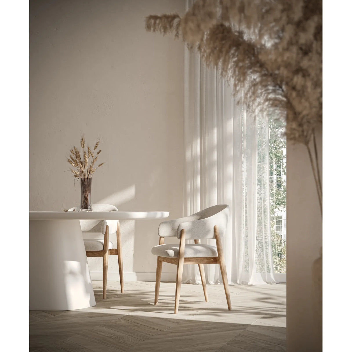 Table JADE Neige 150x150 cm