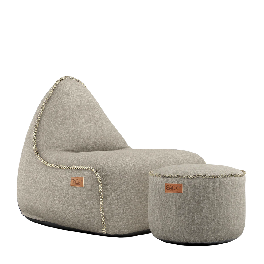 Cobana Lounge Chair Sand + Pouf - ZEN ZONE Furniture