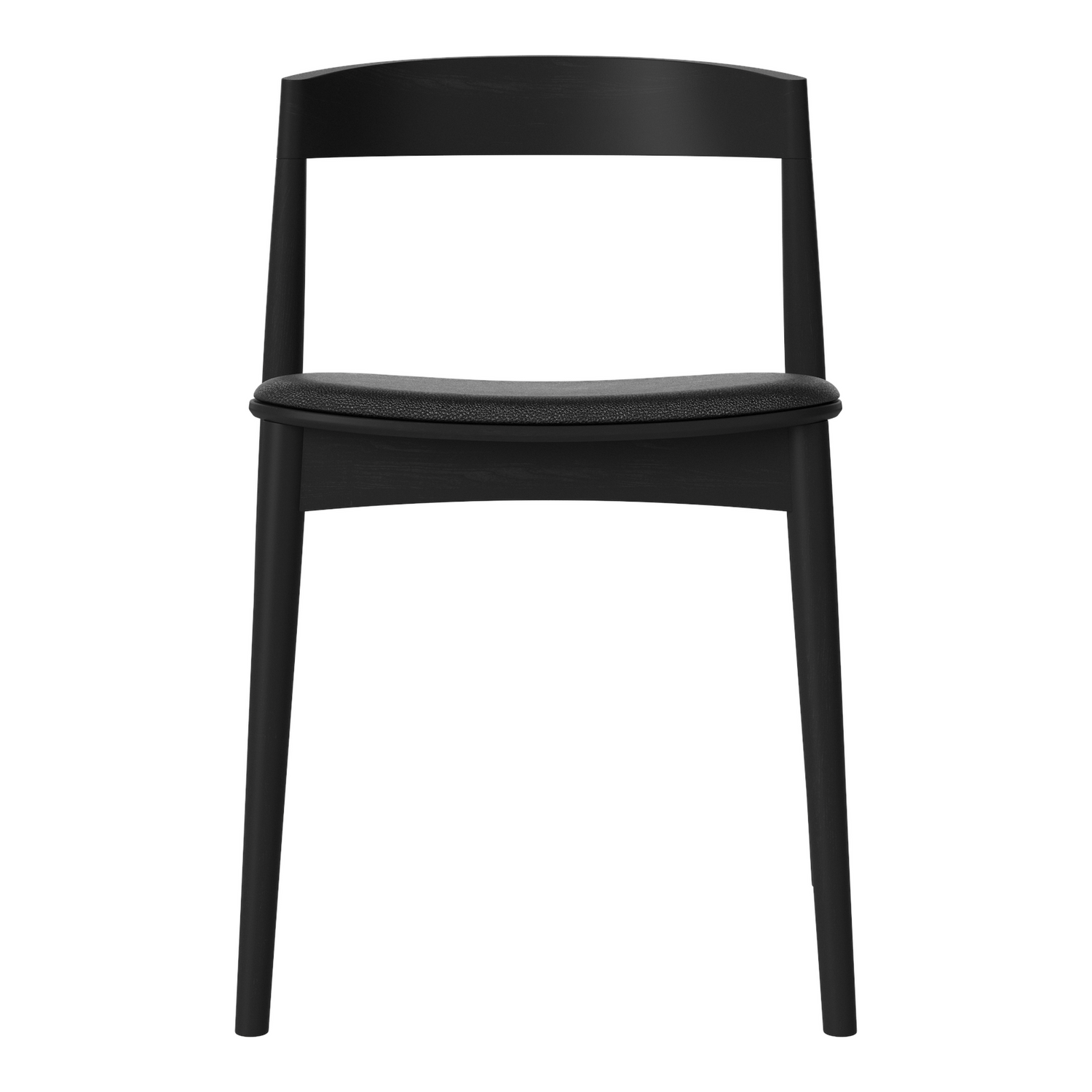 Kite Esstischstuhl aus Eiche schwarz lackiert – Gepolstert, Quattro by Spoor - Leder, Black - ZEN ZONE Furniture