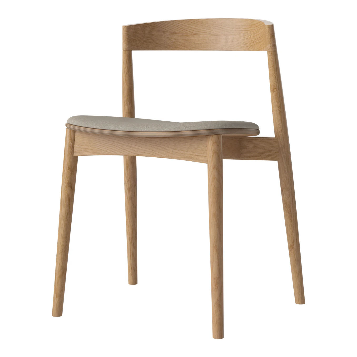 Kite Esstischstuhl aus Eiche geölt – Gepolstert, Soil - Glattes Gewebe, Sand - ZEN ZONE Furniture