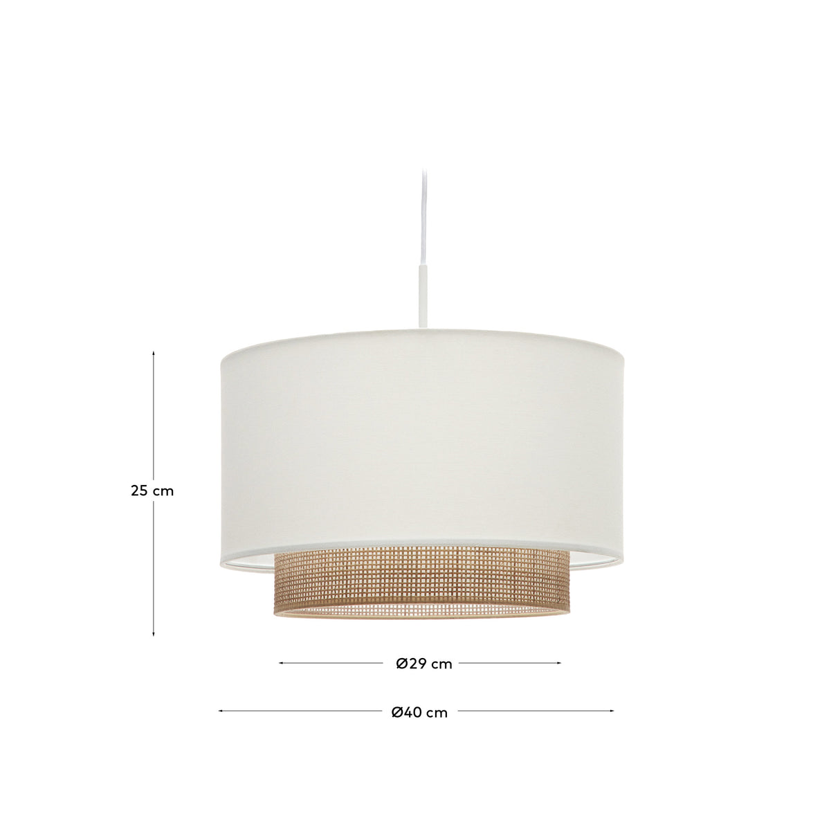Erna Schirm für Deckenleuchte aus Bambus mit Finish in Natur und Weiß Ø 40 cm - ZEN ZONE Furniture