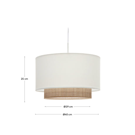 Erna Schirm für Deckenleuchte aus Bambus mit Finish in Natur und Weiß Ø 40 cm - ZEN ZONE Furniture