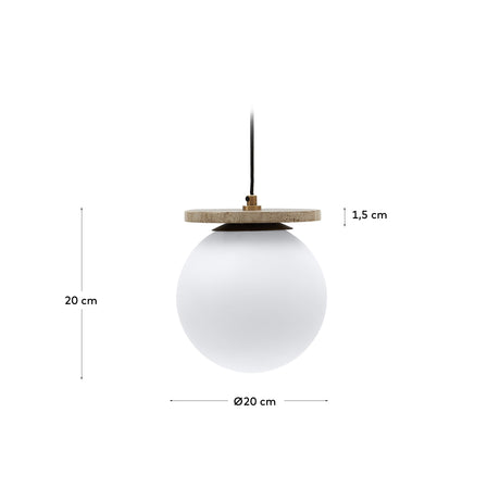 Deckenleuchte Malachi aus Milchglas und Travertinstein - ZEN ZONE Furniture