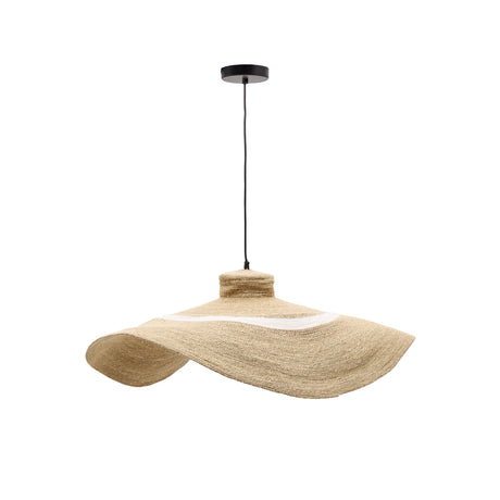 Albenya Deckenlampe aus Naturfasern und Baumwolle mit naturfarbenem und weißem Finish Ø 90 cm - ZEN ZONE Furniture