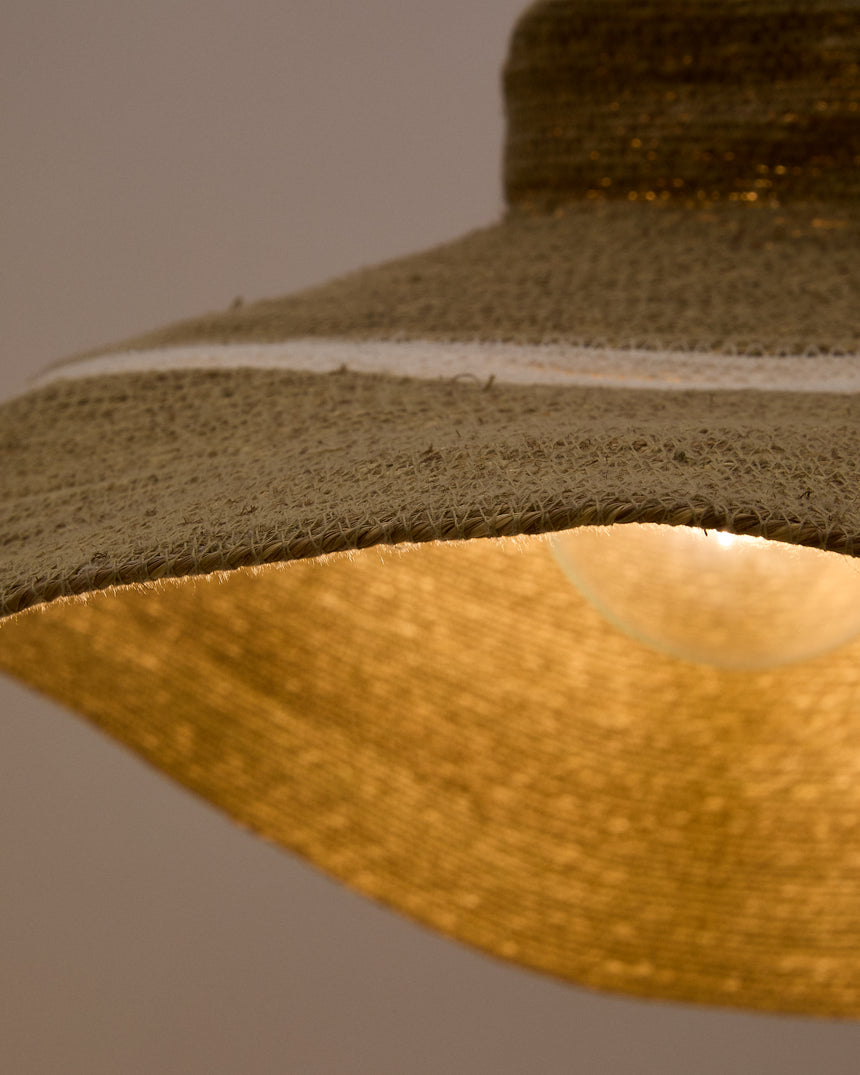 Albenya Deckenlampe aus Naturfasern und Baumwolle mit naturfarbenem und weißem Finish Ø 90 cm - ZEN ZONE Furniture
