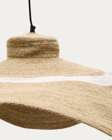 Albenya Deckenlampe aus Naturfasern und Baumwolle mit naturfarbenem und weißem Finish Ø 90 cm - ZEN ZONE Furniture