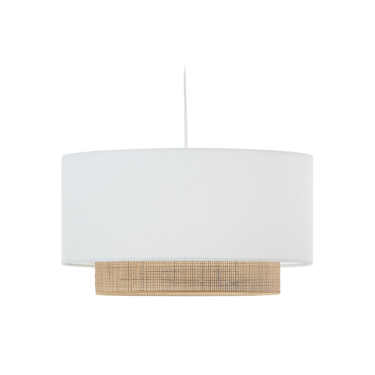 Erna Schirm für Deckenlampe aus Bambus mit naturfarbenem und weißem Finish Ø 60 cm - ZEN ZONE Furniture