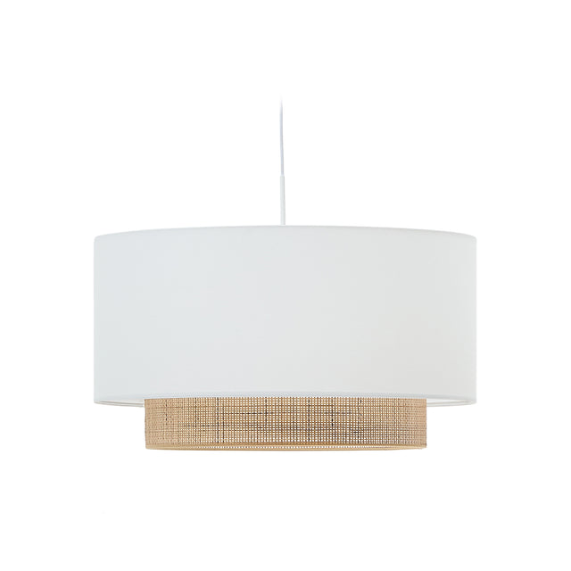 Erna Schirm für Deckenlampe aus Bambus mit naturfarbenem und weißem Finish Ø 60 cm - ZEN ZONE Furniture