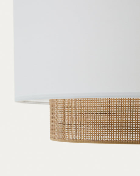 Erna Schirm für Deckenlampe aus Bambus mit naturfarbenem und weißem Finish Ø 60 cm - ZEN ZONE Furniture