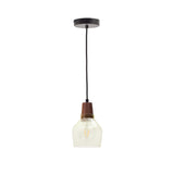 Deckenleuchte Silex aus grünem Glas und Walnussholz Ø 13 cm - ZEN ZONE Furniture