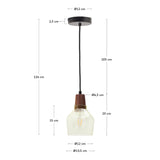 Deckenleuchte Silex aus grünem Glas und Walnussholz Ø 13 cm - ZEN ZONE Furniture
