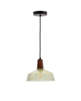 Deckenleuchte Silex aus grünem Glas und Walnussholz Ø 40 cm - ZEN ZONE Furniture