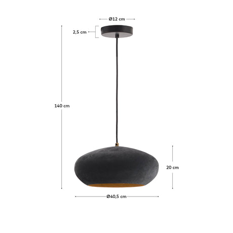 Deckenleuchte Inda aus Metall mit schwarzem Finish Ø 30 cm - ZEN ZONE Furniture