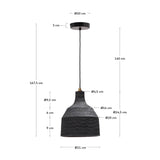 Deckenleuchte Amire aus Holz mit schwarzem Finish Ø 21 cm - ZEN ZONE Furniture