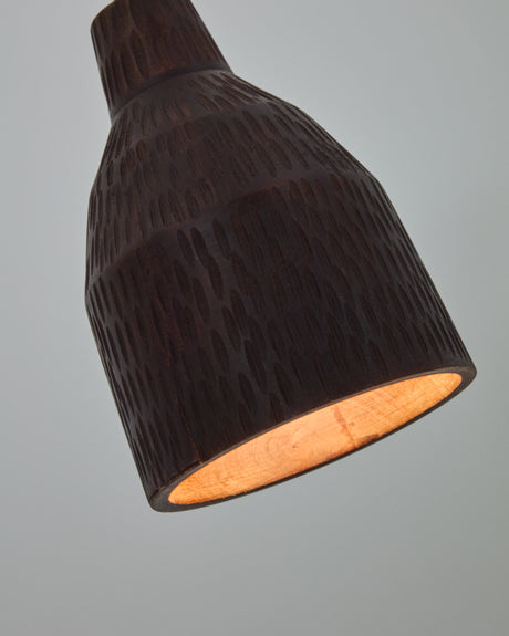 Verlängerte Deckenleuchte Amire aus Holz mit schwarzem Finish Ø 15 cm - ZEN ZONE Furniture