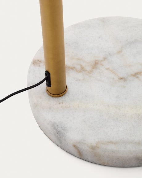 Madali Stehleuchte aus Metall mit Messing-Finish und weißem Marmor - ZEN ZONE Furniture