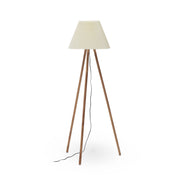 Benicarlo Stehlampe aus Kautschukholz mit natürlichem Finish und Beige - ZEN ZONE Furniture