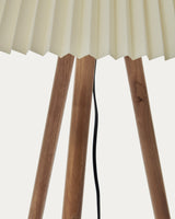 Benicarlo Stehlampe aus Kautschukholz mit natürlichem Finish und Beige - ZEN ZONE Furniture