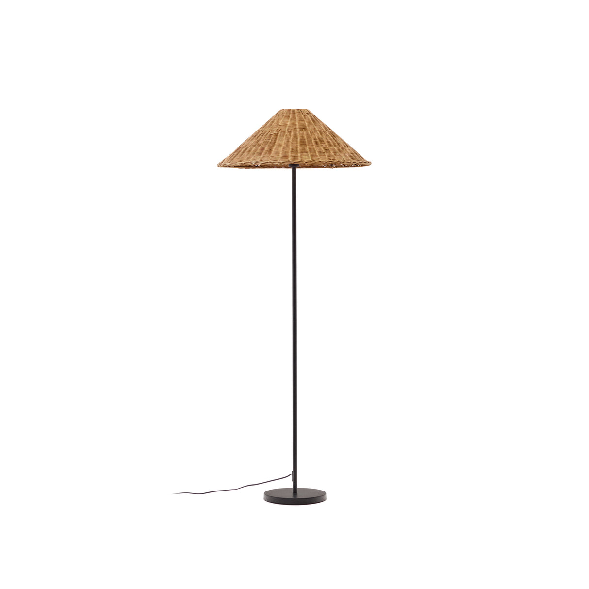 Urania Stehleuchte aus Rattan und Metall mit schwarzer Lackierung - ZEN ZONE Furniture