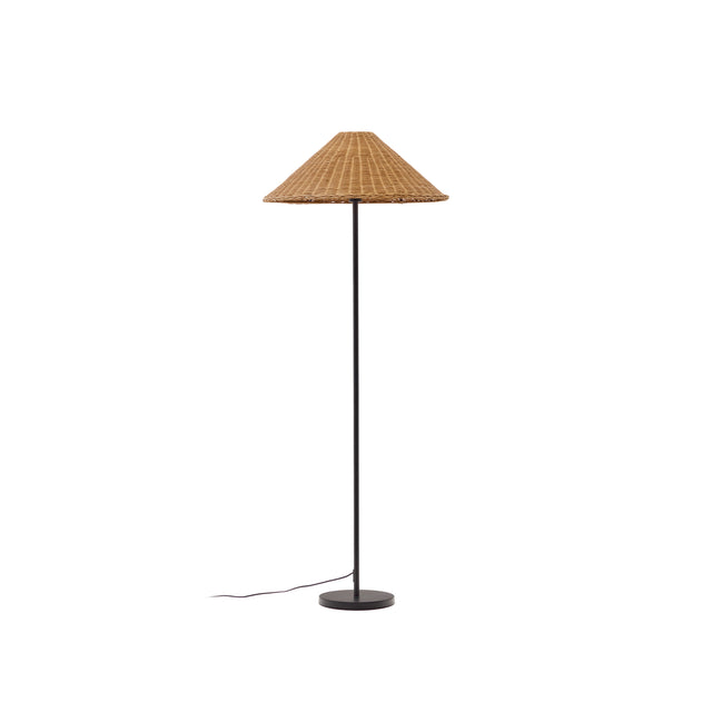 Urania Stehleuchte aus Rattan und Metall mit schwarzer Lackierung - ZEN ZONE Furniture