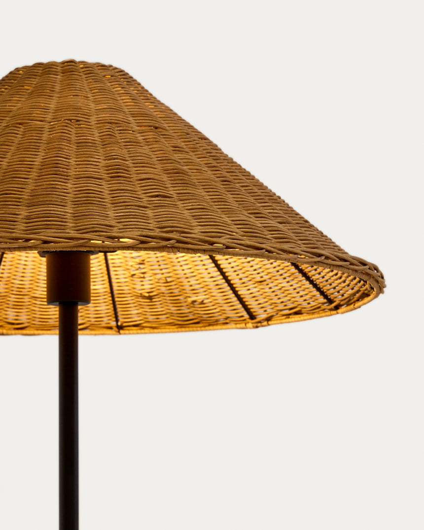 Urania Stehleuchte aus Rattan und Metall mit schwarzer Lackierung - ZEN ZONE Furniture