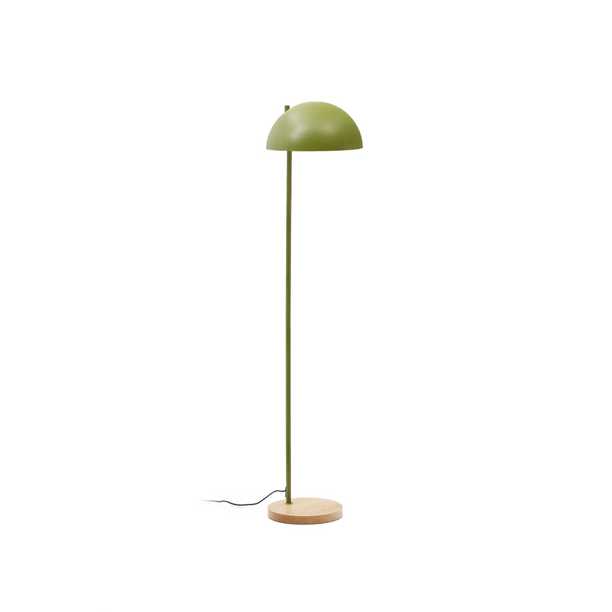 Catlar Stehlampe aus Eschenholz und Metall mit grünem Lackfinish - ZEN ZONE Furniture