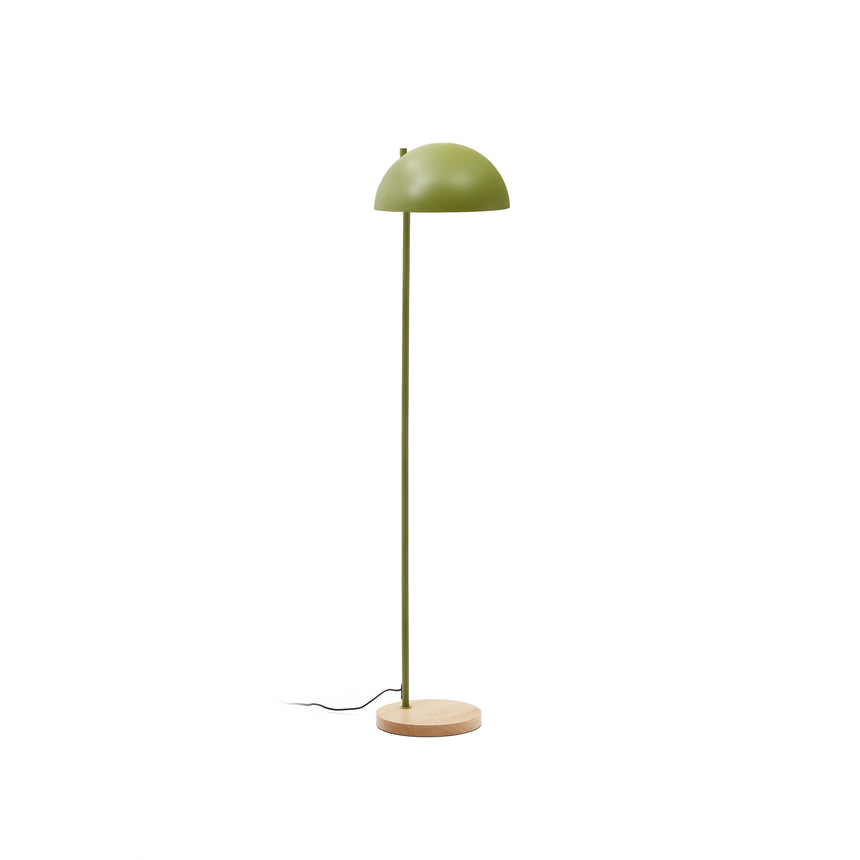 Catlar Stehlampe aus Eschenholz und Metall mit grünem Lackfinish - ZEN ZONE Furniture