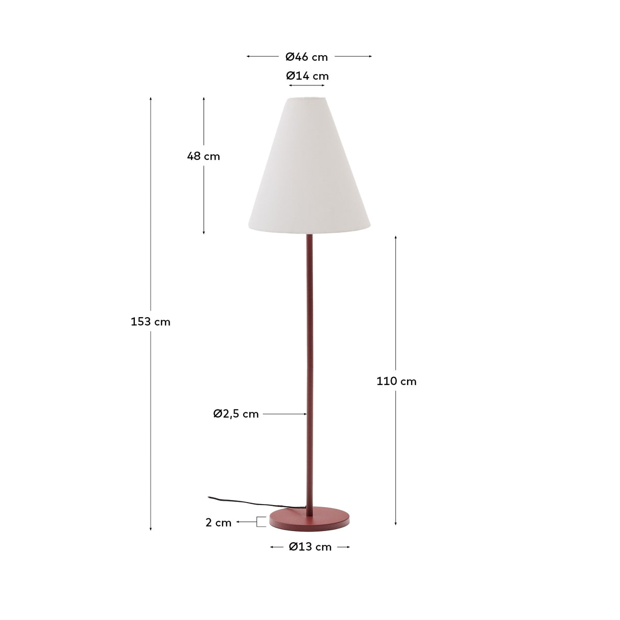 Stehlampe Navat aus Metall mit Terrakotta-Finish - ZEN ZONE Furniture