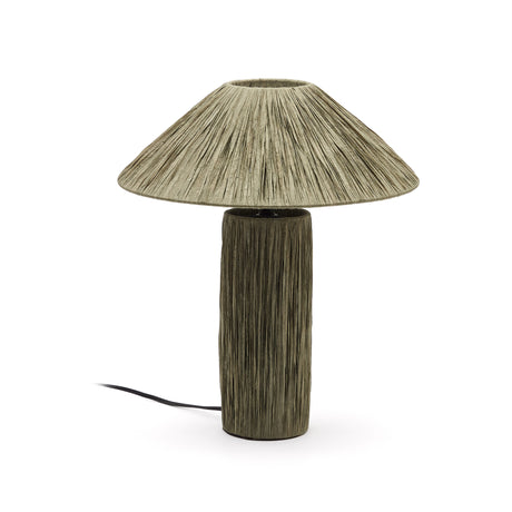 Samse grüne Tischleuchte aus Raffiabast - ZEN ZONE Furniture