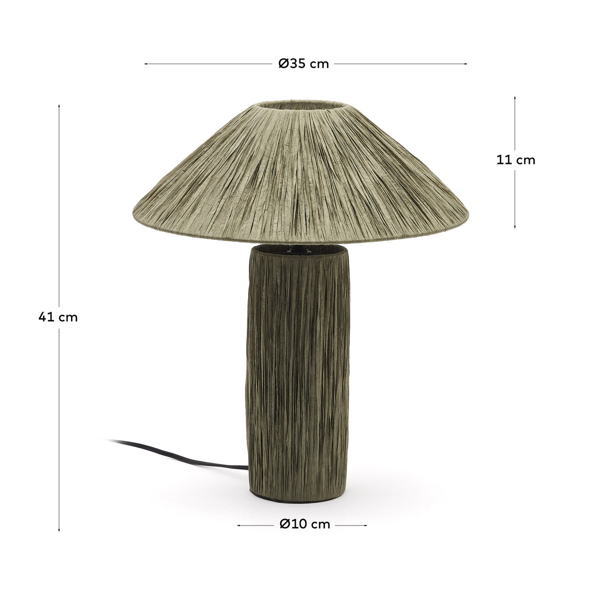 Samse grüne Tischleuchte aus Raffiabast - ZEN ZONE Furniture