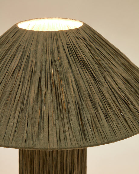 Samse grüne Tischleuchte aus Raffiabast - ZEN ZONE Furniture