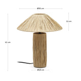 Samse Tischleuchte aus Raffiabast in Natur - ZEN ZONE Furniture