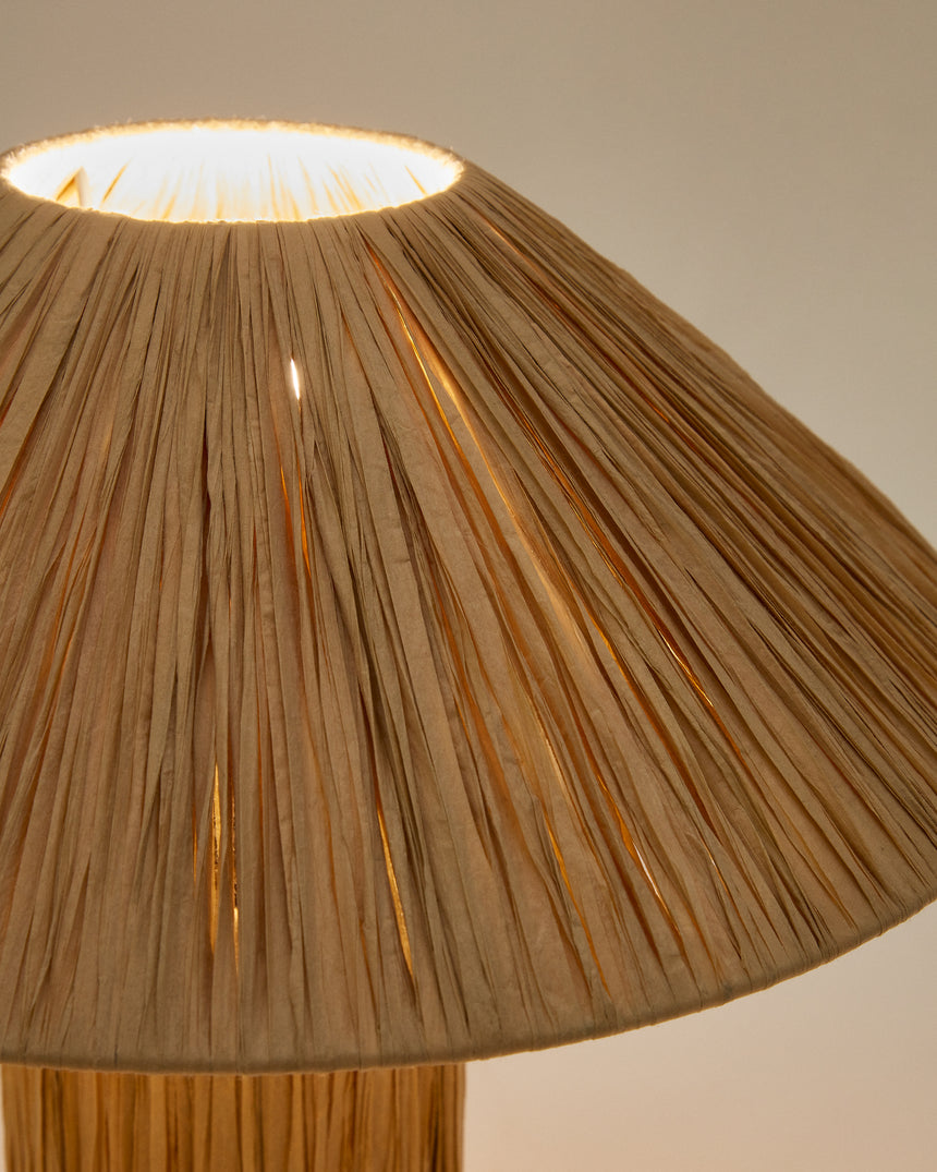 Samse Tischleuchte aus Raffiabast in Natur - ZEN ZONE Furniture