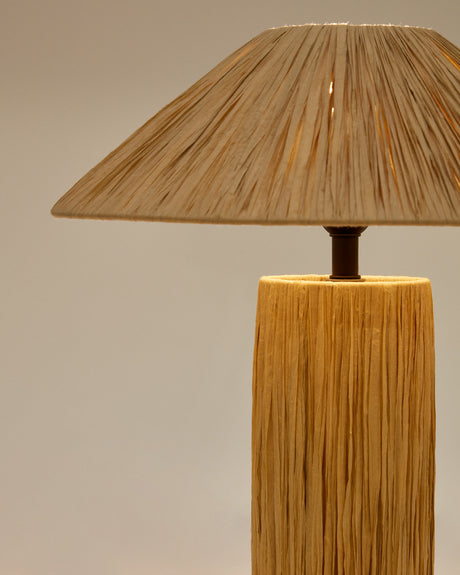 Samse Tischleuchte aus Raffiabast in Natur - ZEN ZONE Furniture