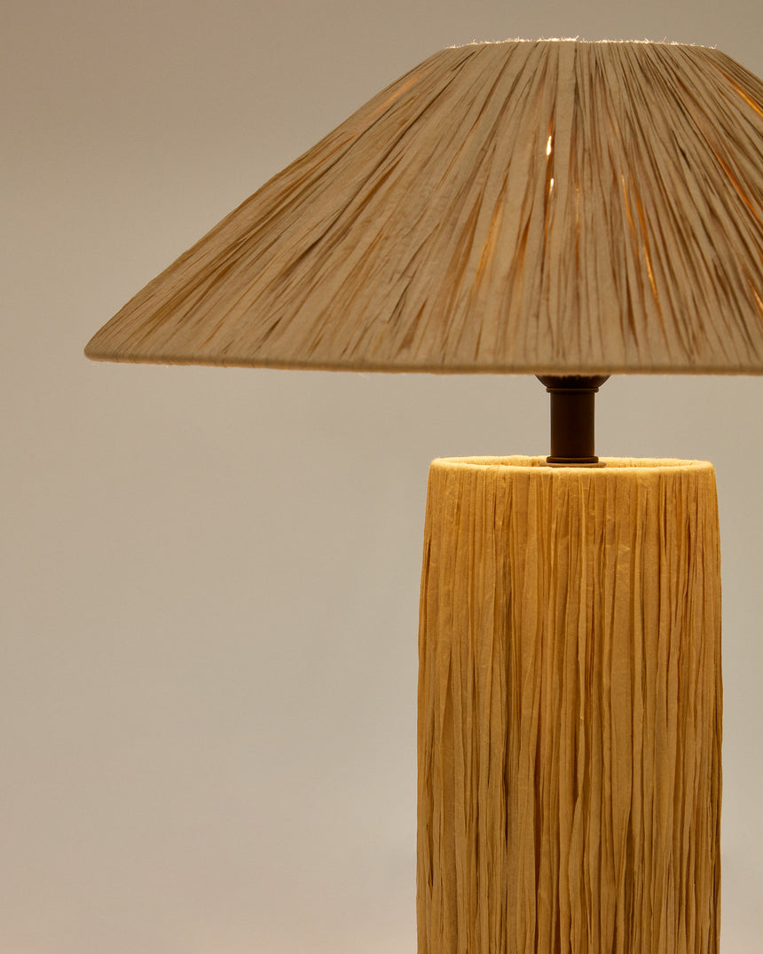 Samse Tischleuchte aus Raffiabast in Natur - ZEN ZONE Furniture