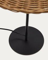 Urania Tischleuchte aus Rattan und Metall mit schwarzer Lackierung - ZEN ZONE Furniture