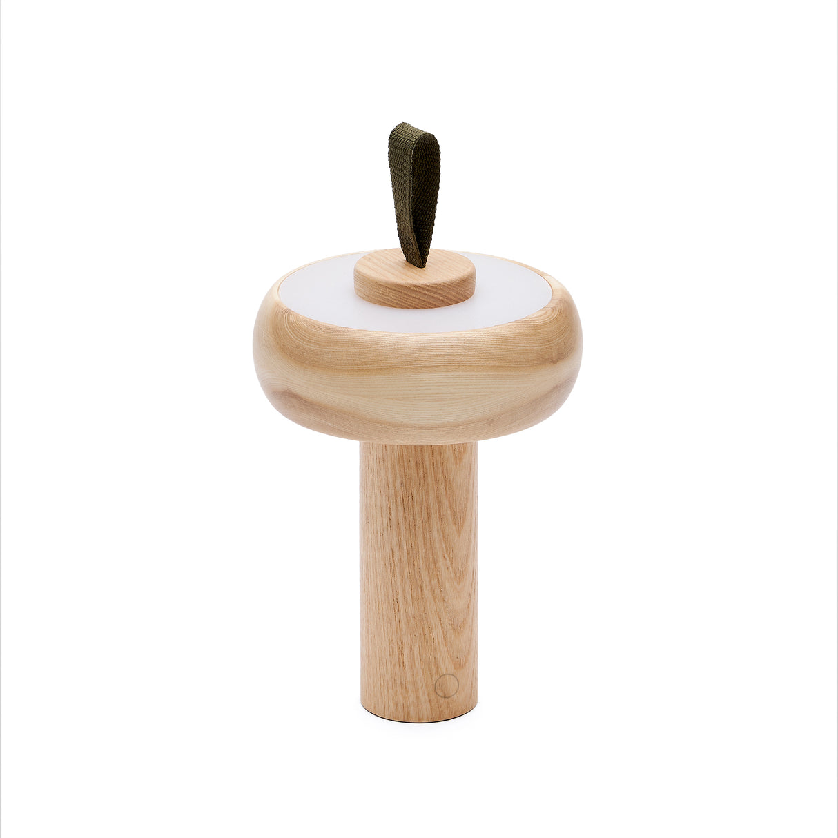 Luba tragbare Tischlampe aus massivem Eschenholz und grünem Baumwollgriff - ZEN ZONE Furniture