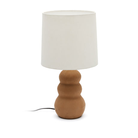 Madsen Tischleuchte aus Terrakotta mit weißem Lampenschirm - ZEN ZONE Furniture