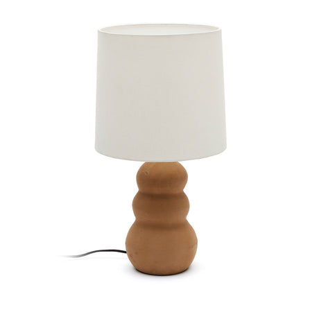 Madsen Tischleuchte aus Terrakotta mit weißem Lampenschirm - ZEN ZONE Furniture