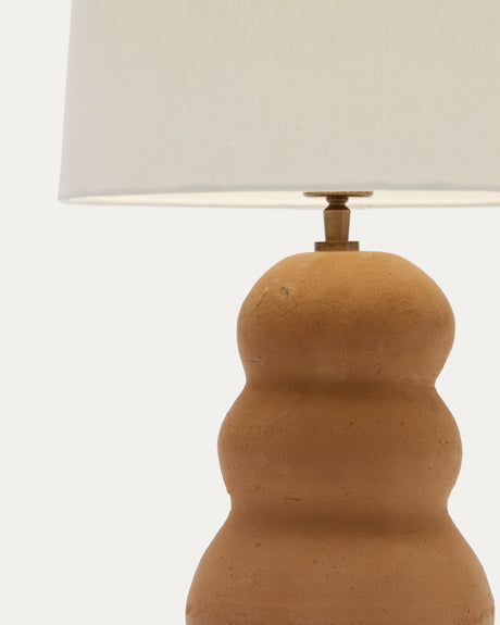Madsen Tischleuchte aus Terrakotta mit weißem Lampenschirm - ZEN ZONE Furniture