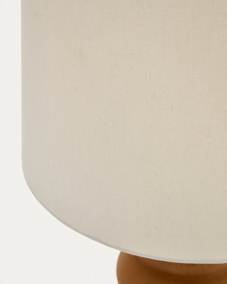 Madsen Tischleuchte aus Terrakotta mit weißem Lampenschirm - ZEN ZONE Furniture