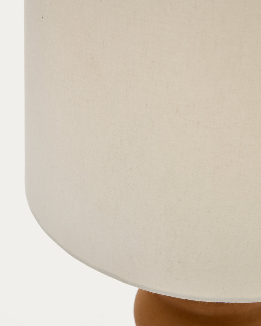 Madsen Tischleuchte aus Terrakotta mit weißem Lampenschirm - ZEN ZONE Furniture
