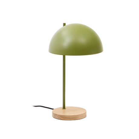 Catlar Tischlampe aus Eschenholz und Metall mit grünem Lackfinish - ZEN ZONE Furniture